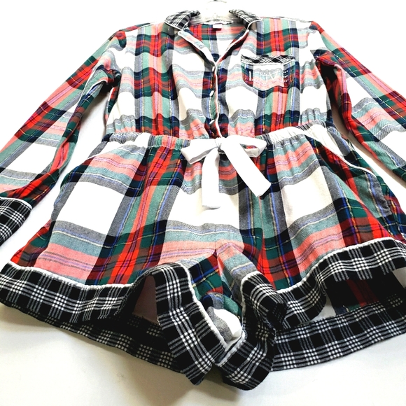 Victoria's Secret Tarten Plaid Like New PJ ❤ Romper - Picture 6 of 15